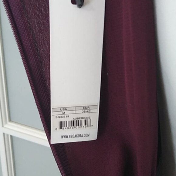 NEW BB Dakota Larsen Lace Paneled Romper in Aubergine - Picture 10 of 14